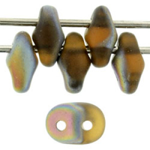 SuperDuo 5x2mm Matte - Smoky Topaz - Vitral 100gr (MV10230)
