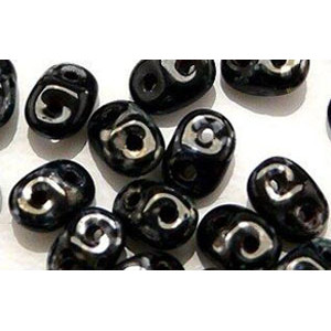 SuperDuo 5x2mm Jet - Silver Picasso 100gr (TP23980)