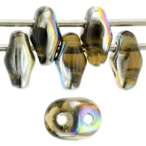 SuperDuo 5x2mm Smoky Topaz - Vitral 100gr (V10230)