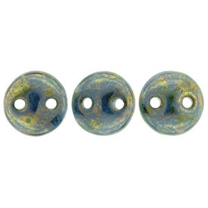 Lentil 6mm Luster - Transparent Gold/Turquoise 600pc (LG63140)