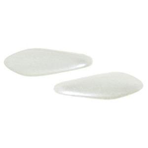 Two Hole Daggers 16x5mm Pearl Coat - Snow 600pc (25001AL)
