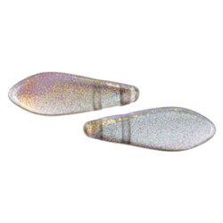 Two Hole Daggers 16x5mm Luster - Pink/Crystal 600pc (90001CR)