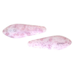 Two Hole Daggers 16x5mm Luster - Opaque Topaz/Pink 600pc (FJ02010)