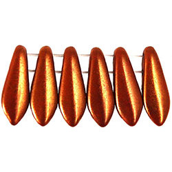 Two Hole Daggers 16x5mm Bronze Luster Iris - Opaque Red 600pc (LZ93200)