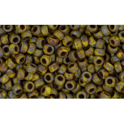 Matubo Seed Bead 7/0 Opaque Yellow - Picasso 50gr (T83120)