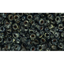 Matubo Seed Bead 7/0 Jet - Silver Picasso 50gr (TP23980)