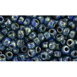 Matubo Seed Bead 7/0 Opaque Blue - Silver Picasso 50gr (TP33050)
