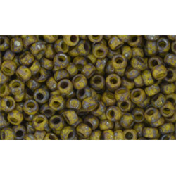 Matubo Seed Bead 7/0 Opaque Yellow - Silver Picasso 50gr (TP83120)