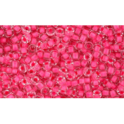 Matubo Seed Bead 8/0 Crystal - Pink Neon-Lined 50gr (44570CR)