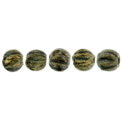 Melon Round 3mm Jet - Bronze Picasso 1200pc (LG23980)