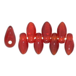 Mini Dagger Beads 6x2,5mm Siam Ruby 100gr (90080)