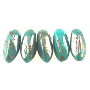 Mini Dagger Beads 6x2,5mm Persian Turquoise - Bronze Picasso 100gr (LG63150)