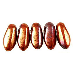 Mini Dagger Beads 6x2,5mm Opaque Red - Bronze Vega 100gr (LH93200)