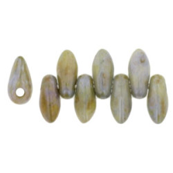 Mini Dagger Beads 6x2,5mm Luster - Green/Opaque White 100gr (LN03000)
