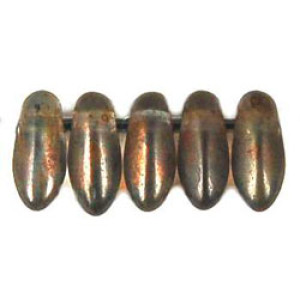Mini Dagger Beads 6x2,5mm Aquamarine - Copper Piccaso 100gr (MLG60010)