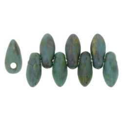 Mini Dagger Beads 6x2,5mm Turquoise - Copper Picasso 100gr (MLG63130)