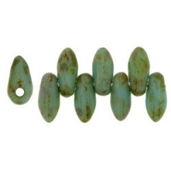 Mini Dagger Beads 6x2,5mm Turquoise - Picasso 100gr (T63130)
