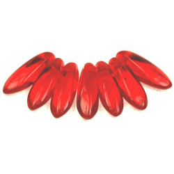 Dagger Beads 10x3mm Siam Ruby 250gr (90080) Dagger Beads 10x3mm Siam Ruby 250gr (90080)