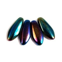 Dagger Beads 12x5mm Iris - Green 250gr (21455JT) Dagger Beads 12x5mm Iris - Green 250gr (21455JT)
