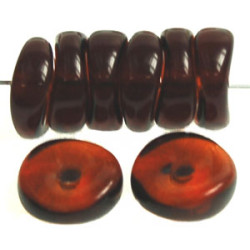 Donut Beads 15x7mm Dk Topaz 250gr (10120)