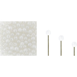 Finial Half-Drilled Round Bead 2mm Milky White 50gr (01000)