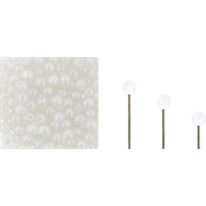 Finial Half-Drilled Round Bead 2mm Milky White 50gr (01000)