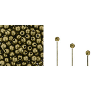 Finial Half-Drilled Round Bead 2mm Saturated Metallic Emperador 50gr (05A01)
