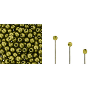 Finial Half-Drilled Round Bead 2mm Saturated Metallic Meadowlark 50gr (05A03)