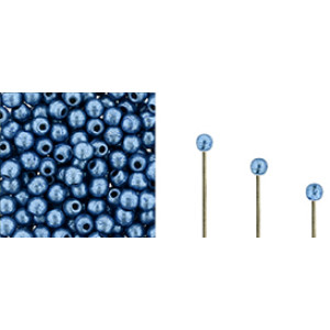 Finial Half-Drilled Round Bead 2mm Saturated Metallic Little Boy Blue 50gr (05A05)