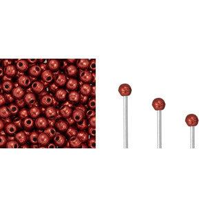 Finial Half-Drilled Round Bead 2mm Saturated Metallic Cherry Tomato 50gr (05A08)