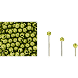 Finial Half-Drilled Round Bead 2mm Saturated Metallic Lime Punch 50gr (05A09)