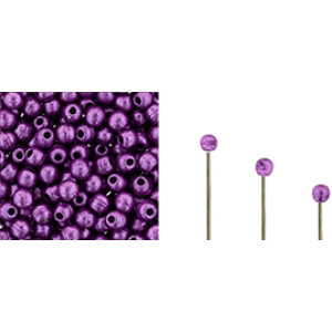 Finial Half-Drilled Round Bead 2mm Saturated Metallic Spring Crocus 50gr (05A10)