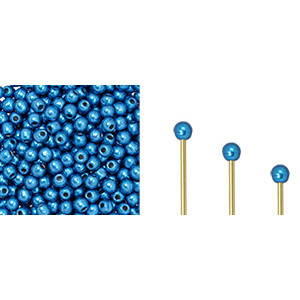 Finial Half-Drilled Round Bead 2mm Saturated Metallic Nebulas Blue 50gr (06B03)