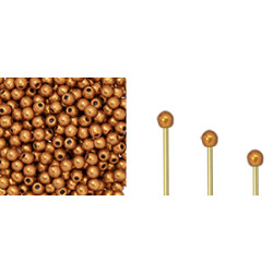 Finial Half-Drilled Round Bead 2mm Saturated Metallic Russet Orange 50gr (06B06)