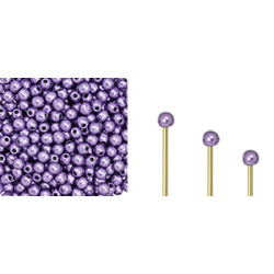 Finial Half-Drilled Round Bead 2mm Saturated Metallic Crocus Petal 50gr (06B08)