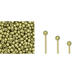 Finial Half-Drilled Round Bead 2mm Saturated Metallic Limelight 50gr (06B09)