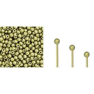 Finial Half-Drilled Round Bead 2mm Saturated Metallic Limelight 50gr (06B09)