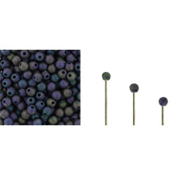 Finial Half-Drilled Round Bead 2mm Matte - Iris - Purple 50gr (21195JT)
