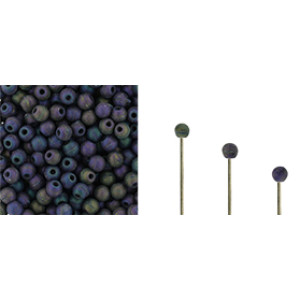 Finial Half-Drilled Round Bead 2mm Matte - Iris - Purple 50gr (21195JT)