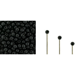 Finial Half-Drilled Round Bead 2mm Jet 50gr (23980)