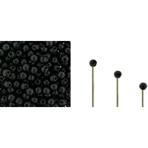 Finial Half-Drilled Round Bead 2mm Jet 50gr (23980)