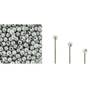 Finial Half-Drilled Round Bead 2mm Silver 50gr (27000CR)