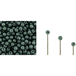 Finial Half-Drilled Round Bead 2mm Metallic Suede - Lt Green 50gr (79051MJT)