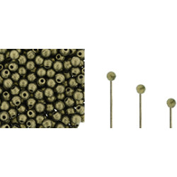Finial Half-Drilled Round Bead 2mm Metallic Suede - Gold 50gr (79080MJT)