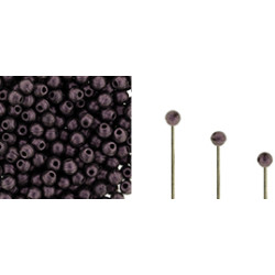 Finial Half-Drilled Round Bead 2mm Metallic Suede - Pink 50gr (79086MJT)