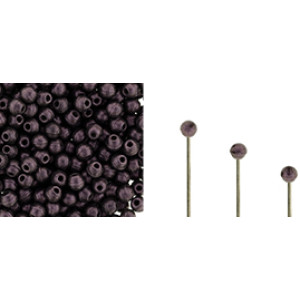 Finial Half-Drilled Round Bead 2mm Metallic Suede - Pink 50gr (79086MJT)