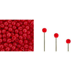 Finial Half-Drilled Round Bead 2mm Opaque Red 50gr (93200)