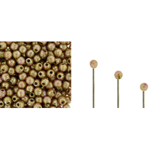 Finial Half-Drilled Round Bead 2mm Luster - Opaque Rose/Gold Topaz 50gr (AK02010)