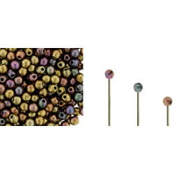 Finial Half-Drilled Round Bead 2mm Matte - Metallic Bronze Iris 50gr (K0164)
