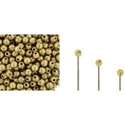 Finial Half-Drilled Round Bead 2mm Matte - Metallic Flax 50gr (K0171)